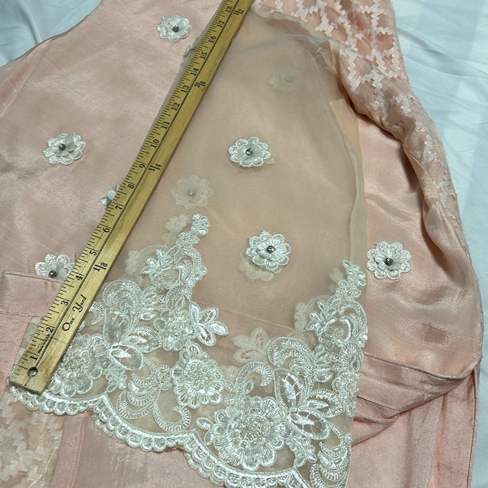 Shalwar kameez duppatta Indian Pakistani wear. Light pink white. Size M (40) - Picture 14 of 17